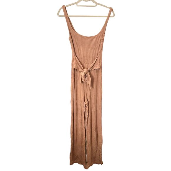 REFORMATION Kazu Ribbed Jumpsuit Tan Sz Small - Picture 3 of 8